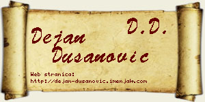 Dejan Dušanović vizit kartica